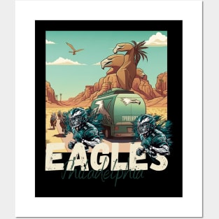 Philadelphia eagles football player graphic design cartoon style beautiful artwork Posters and Art